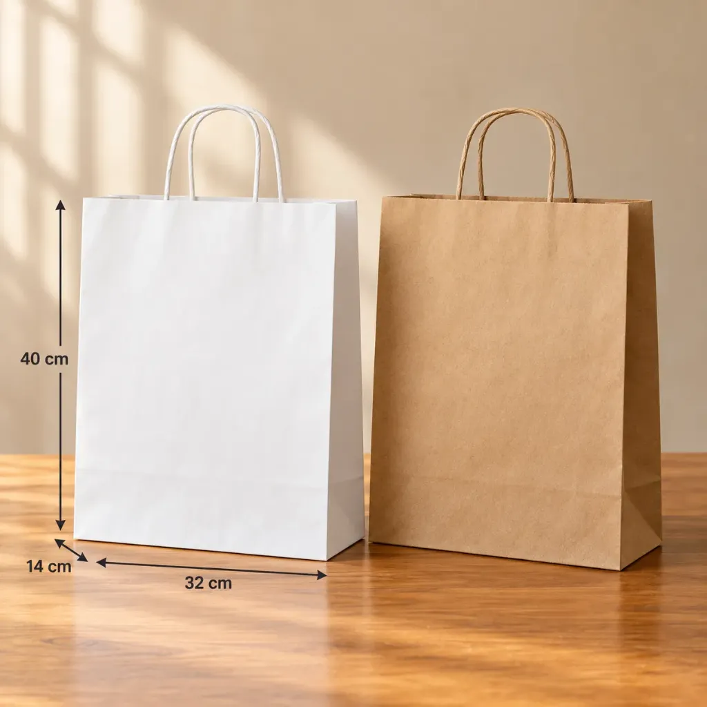Kraft Paper Bag with Handles | 32 × 14 × 40 cm